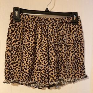 Leopard Print Ruffled Shorts